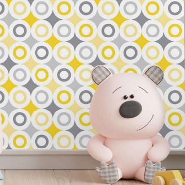 Imagem de Papel De Parede Adesivo Geométrico Bolinhas N017138 0,58X3M - Adesivo 