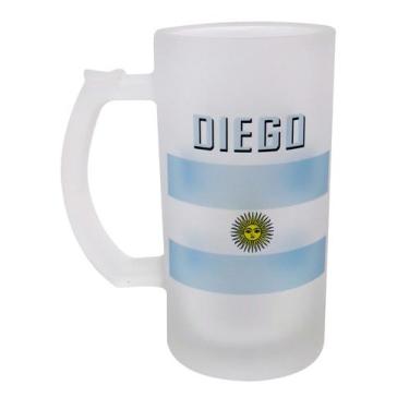 Imagem de Caneca Vidro Jateado Chopp Cerveja Personalizado Argentina - GMH Prod.