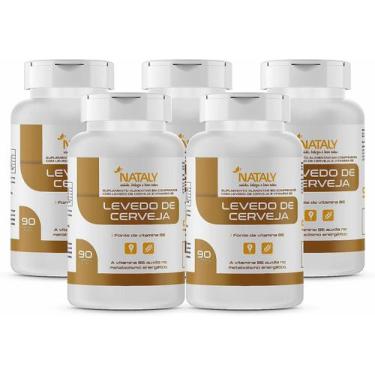 Imagem de Kit Com 5 - Levedo de Cerveja 90 Comprimidos 1000mg Nataly