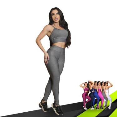 Imagem de CONJUNTO Fitness Feminino TOP ALÇA FINA + Calça LEG BÁSICA Sports Trei