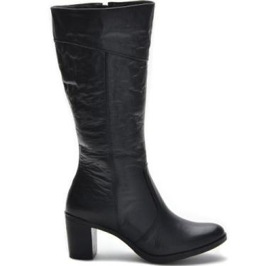 Imagem de Botas Femininas Cano Médio Salto Grosso 2001/01 Preto - BMBRASIL, 35