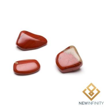 Imagem de 3 pedras Roladas de Jaspe Vermelho Rolada Cristal Natural 2cm Proteção