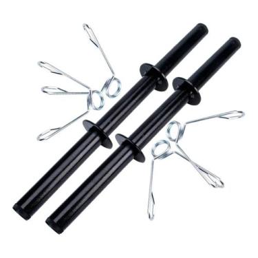 Imagem de Barra oca 40cm kit 02 barras e 04 presilhas halteres para treino acade