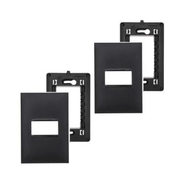 Imagem de 2 Placas Espelho 4x2 1 Mód Preta Legrand Pial Plus+ 618501PT