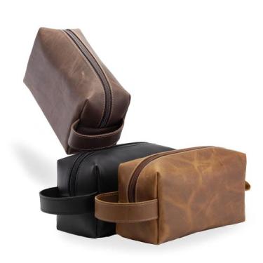 Imagem de Necessaire Bolsa Organizador Mala Viagem Couro Masculina Feminina - Us