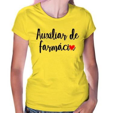Imagem de Baby Look Auxiliar de Farmácia por Amor - Foca na Moda, Amarelo, GG