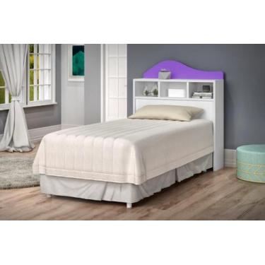 Imagem de Cabeceira para Box de 90cm IRLA Solteiro Retrô com Nichos Porta Objeto