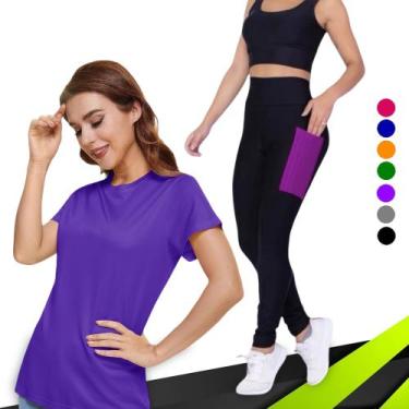Imagem de Conjunto CAMISETA Blusinha DRY FIT + CALÇA LEGGING BOLSOS Femininos Ac