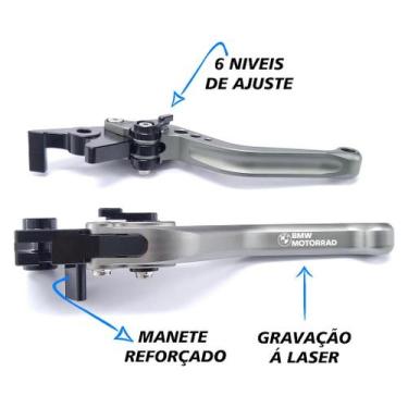 Imagem de Manete Esportivo Reforçado Gravado A Laser BMW Enduro Megamoto K1200r 