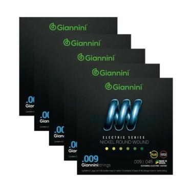 Imagem de Kit 5 Encordoamento Guitarra Giannini Electric GEEGSTP09 Nickel Plus .