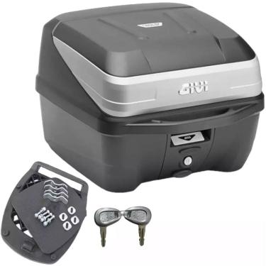 Imagem de Kit Baú Bauleto Traseiro Moto Givi 33L + Bagageiro Titan 150 2003 2004 2005 2006 2007 2008 Projétil