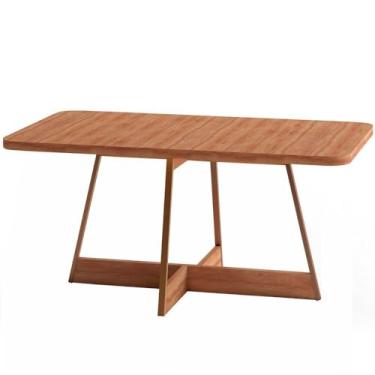Imagem de Mesa de Jantar Retangular 1,6 m Átria 1592 Carraro (Nogal/Rosê)