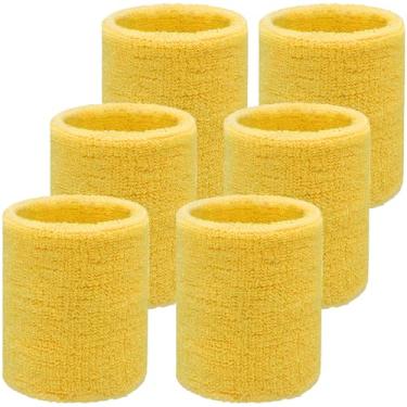 Imagem de IMAGERIO Pacote com 6 pulseiras de pulso de 10 cm, faixas de pulso para tênis absorventes para homens e mulheres, faixas de suor de algodão respirável para malhar, futebol, basquete, corrida atlética,