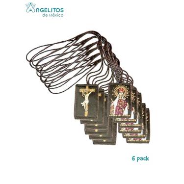 Imagem de Angelitos de Mexico Escapulário Our Lady of Carmel, Algodão, Sem Pedra Preciosa