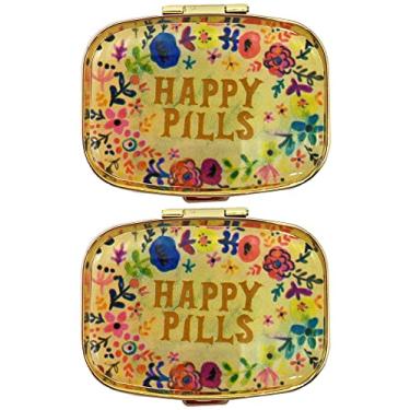 Imagem de Ankaful 2 pacotes de organizadores de pílulas vintage retrô de metal caixas de pílulas fofas para bolsa/bolso compacto portátil para guardar vitaminas/Tylenol/suplementos/remédios/comprimidos (pílulas