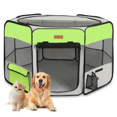 Imagem de Akinerri Cercadinho para Cães, Cercadinho Portátil para Animais de Estimação para Gatos, Filhotes, Coelhos, Galinhas, Barraca Dobrável de Grande Capacidade para Animais de Estimação para Viagens Inter