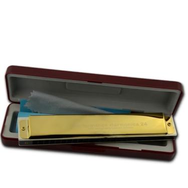 Imagem de Para Iniciantes harmônica Gaita De Tom C Polifônica De 24 Buracos, Desempenho Profissional, Gaita Dourada Para Iniciantes Adultos