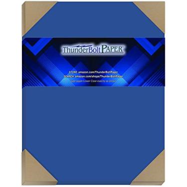 Imagem de 100 papel cartolina azul real brilhante 65# 21,6 cm x 28 cm (8,5 x 28 polegadas) carta padrão | tamanho do folheto - cartolina leve 65 capa/45 bond - superfície de papel lisa para impressão brilhante