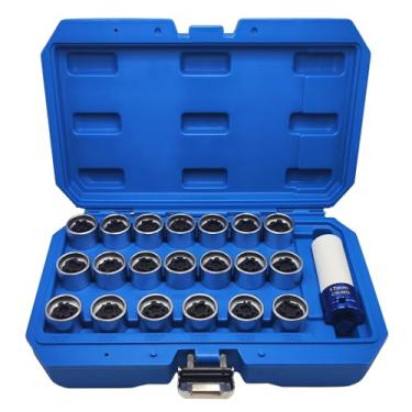 Imagem de JEUCLEL Kit de Chave de Porca de Travamento de Roda 21Pcs Compatível com Vw Vag Volkswagen, Conjunto de Adaptador de Soquete de Porca de Travamento de Roda, Ferramenta de Remoção d(21Pcs Combinados)