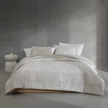 Imagem de Calvin Klein - Conjunto de edredom, roupa de cama de qualidade premium com fronhas combinando, design com padrão canelado, itens essenciais para casa aconchegante (bege canelado textural, King)