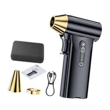 Imagem de IEUDNS Ventilador portátil Mini ventilador de turbina Ventilador de ar elétrico compacto Espanador Seco Mini soprador para limpeza de teclado de computador, Preto