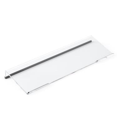 Imagem de Richboom Suporte para teclado de computador com inclinação para teclado de PC para digitação fácil ergonômica, suporte de bandeja de teclado acrílico para mesa de escritório, casa, escola, com capa antiderrapante de silicone, transparente