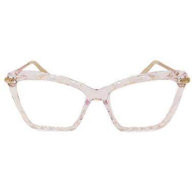 Imagem de Armação Transparente Cristal Óculos Grau Feminino Lapidado - Bamboo