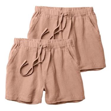 Imagem de Kit 2 Shorts Linho Premium Bermuda Mauricinho Moda Praia - Bermuda Mas