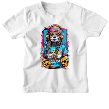 Imagem de Camiseta Infantil Caveira mexicana girl sound - Alearts, 12