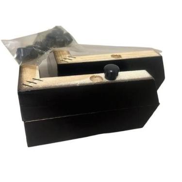 Imagem de kit 4 cantoneira cor tabaco elegante luxo em madeira para sofá moveis 