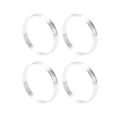 Imagem de INFINAUTO Anéis centralizados no cubo da roda do carro OD 68,1 mm para ID 66,1 mm eixo central de rodas amortecedores Hubrings liga de alumínio tom prata durável