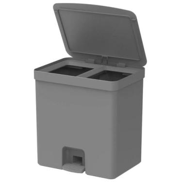 Imagem de Lixeira Dupla Para Cozinha Banheiro Escritório Esconde Saco Com Pedal 