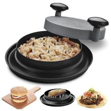 Imagem de Desfiadora De Carne Frango Desfiador Alimentos Verduras Legumes Triturador Manual Preto Vermelho Moderno (Preto)