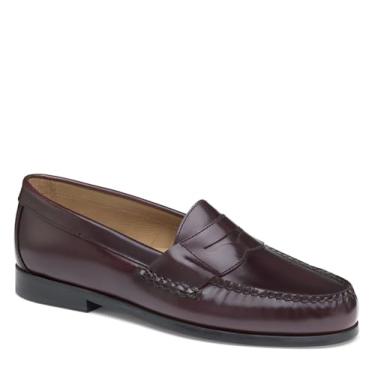 Imagem de Johnston & Murphy Sapato masculino casual Hayes Penny Loafer, Borgonha polido grão integral, 46