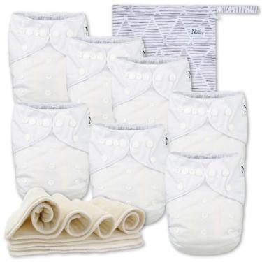Imagem de Fraldas de Pano Nora's Nursery - Pacote com 7 Fraldas, 7 Inserções e 1