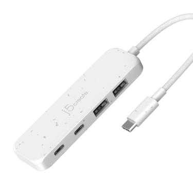 Imagem de j5create Hub USB-C 4 em 1 para 4 portas tipo A e tipo C (ecológico), hub USB-C com 10 Gbps 2 USB-A e 2 USB-C | Compatível com MacBook Pro, MacBook Air, iPad, Mac Mini e mais dispositivos tipo C