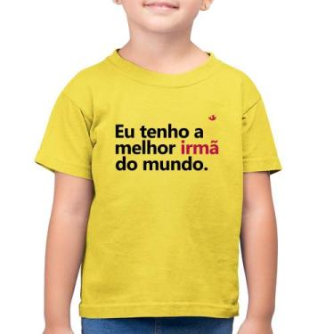 Imagem de Camiseta Algodão Infantil Eu tenho a melhor irmã do mundo - Foca na Mo