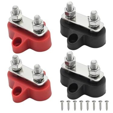 Imagem de Newnessai Pino de junção do parafuso prisioneiro da bateria de 48 Volts, bloco de distribuição de energia duplo M6, bloco de terminais de 1/10.2 cm para caminhões, trailers, barcos