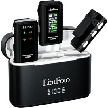 Imagem de Microfone Lavalier sem fio para iPhone/Android/Câmera/PC/Laptop com Lightning/USB-C/Plug, 48 KHz, microfone com cancelamento de ruído, bateria de 18H, suporta gravação de cartão de memória de 32 GB