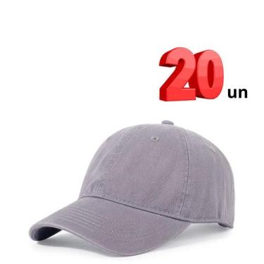 Imagem de Boné Aba Curva Sarja Lavado Liso Old Desbotado Praia Dad Hat 20 Unidad