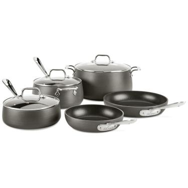Imagem de Conjunto de Panelas e Frigideiras Antiaderentes Profissionais, 8 Peças, ALL CLAD 8400001963, Cinza