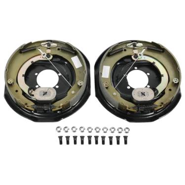 Imagem de RALZAOTO Par de montagem de freio de reboque elétrico 30.5 cm X 5.1 cm para 3.2 kg (7K) eixos de reboque esquerdo e direito 5 parafusos substituir para Dexter 023-464-00 e 023-465-00