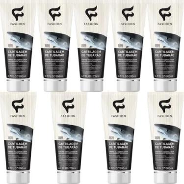 Imagem de Creme Massageador Fashion Cartilagem de Tubarão Bisnaga 200ml Kit 9 Un