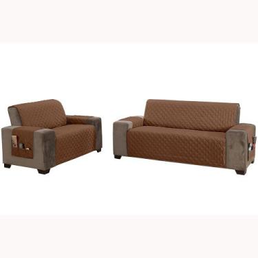 Imagem de Kit 2 Pçs Capa Protetora de Sofá King 2 e 3 Lugares Classic Face Única