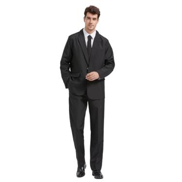 Imagem de Padama Fantasia masculina para festa de formatura de cor sólida roupa adulto engraçado Halloween Coringa fantasia lazer discoteca férias, Preto, XXG