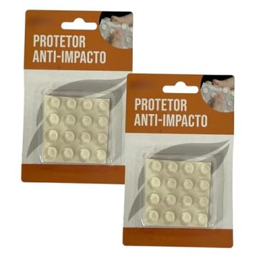 Imagem de 32 Gotas Silicone Adesivo Protetor Anti-Impacto Bolinha 12mm Vidro Móveis