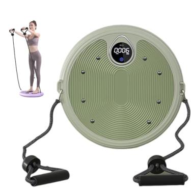 Imagem de NOBBAT Cintura escultor torção Ab Twister Board 11,8 x 1,5 pol Exercício Cintura Torção Disco Fitness Twister Alças Apara Cintura Emagrecimento Equilíbrio Disco Rotativo(Verde)