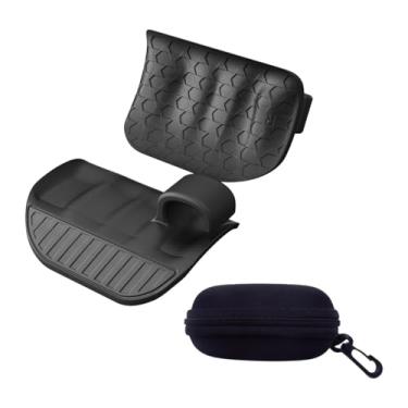 Imagem de Deevoka Levantamento de peso Aperte as luvas de ginástica do exercício de dedos de silicone Luvas de treino de proteção à mão flexíveis Puxe as garras para, Preto