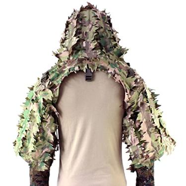 Imagem de LytHarvest 3D Leafy Sniper Ghillie Suit Foundation for Wargame, Hunting, Airsoft, leve Sniper Ghillie Viper Hood com folhas de corte a laser 3D, base Ghillie tática
