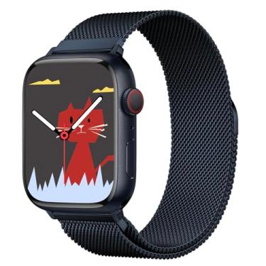 Imagem de Yaber Pulseira de aço inoxidável milanesa compatível com Apple Watch séries 10, 9, 8, 7, 6, 5, 4, 3, 2 e 1, Ultra, SE, feminino e masculino